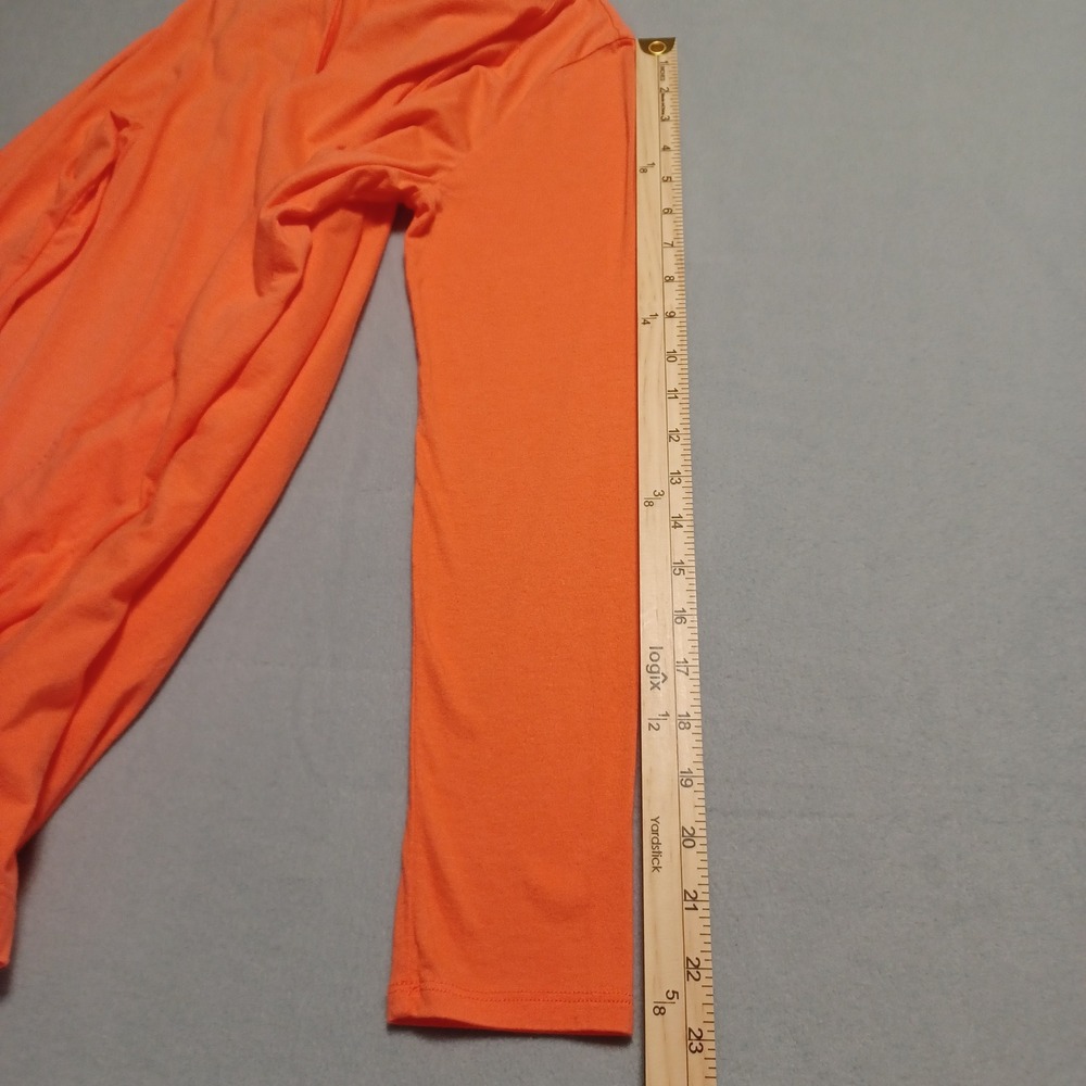 Carole Hochman Heavenly Soft Orange Open Front Sharkbite Hem Cardigan A262492 - Picture 5 of 9